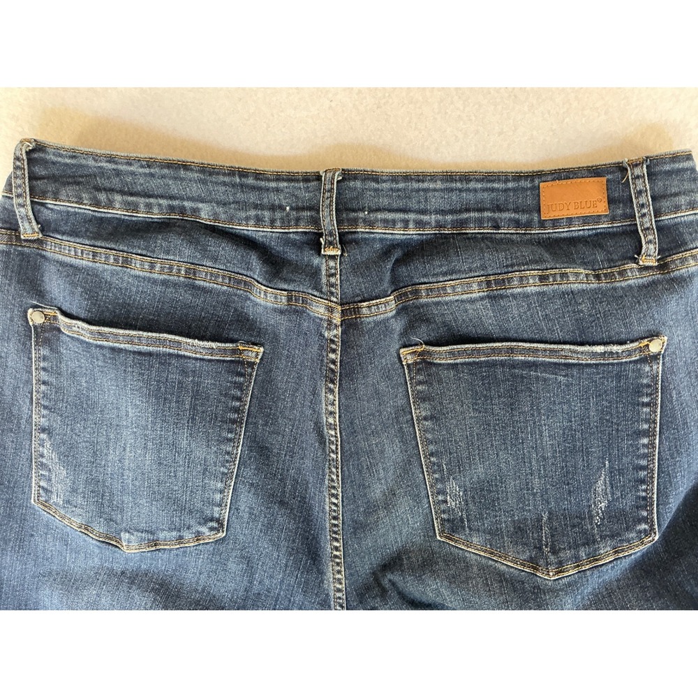Judy Blue Slim Bootcut Jeans Womens 24W Blue Distressed Medium Wash JB88290 - Picture 6 of 9